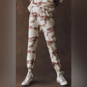 THE GREAT. The Stadium Sweatpant in Riding Horses Print XS Size 0 NWT